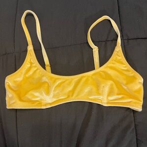 Triangl Yellow Velvet Bikini Top